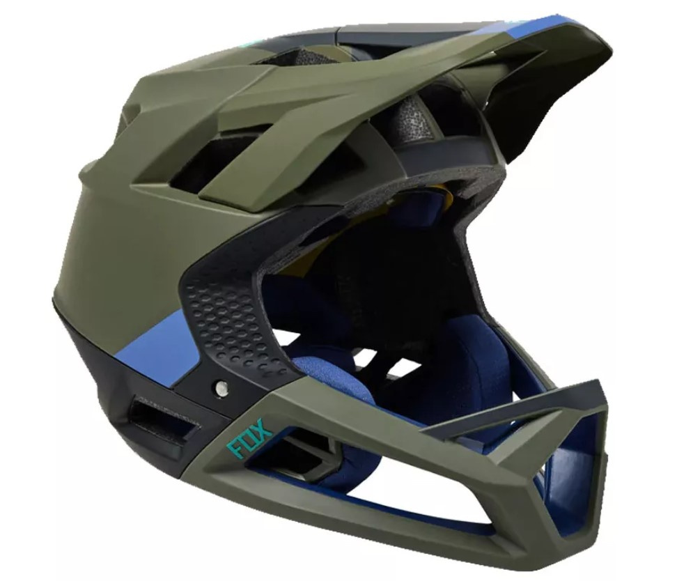 Helma Fox Racing Proframe Helmet Blocked, Ce, Olive Green Teamsport