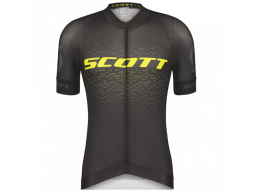 Cyklistický dres SCOTT RC Pro kr. rukáv black/sulphur yellow