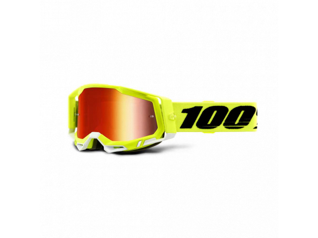 Brýle 100% RACECRAFT 2 Yellow - Mirror Red Lens