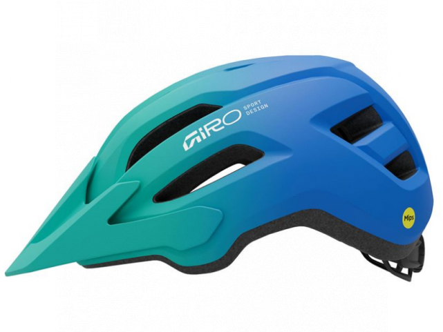 Helma GIRO Fixture II MIPS Youth Mat Aqua Green/Blue Jewel Fade