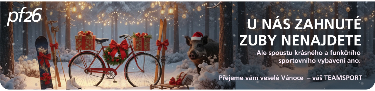 U nás zahnuté zuby nenajdete, ale spoustu krásného a funkčního sportovního vybavení ano – přejeme vám veselé Vánoce v rodinném kruhu.