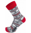 Ponožky Eisbär EASYLIFE JACQUARD grey mel/red