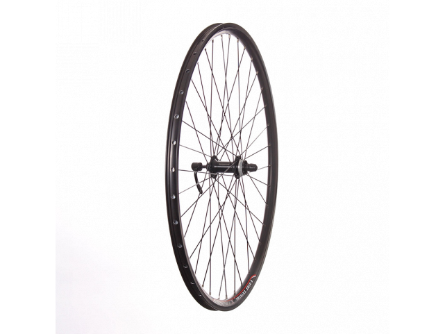 Výplet 622/28" přední, ráfek dvoustěnný černý disk, náboj Shimano RU centerlock