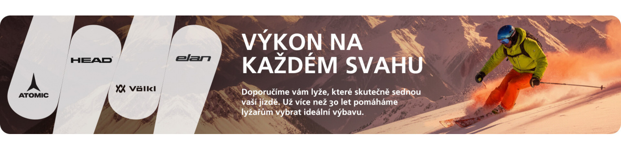 Široká nabídka lyží pro začátečníky, pokročilé i sportovní jezdce.