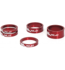 Sada podložek XLC A-Head Spacer AS-A02 3 x 5, 1 x 10, 1 x 15, 1 1/8" červená