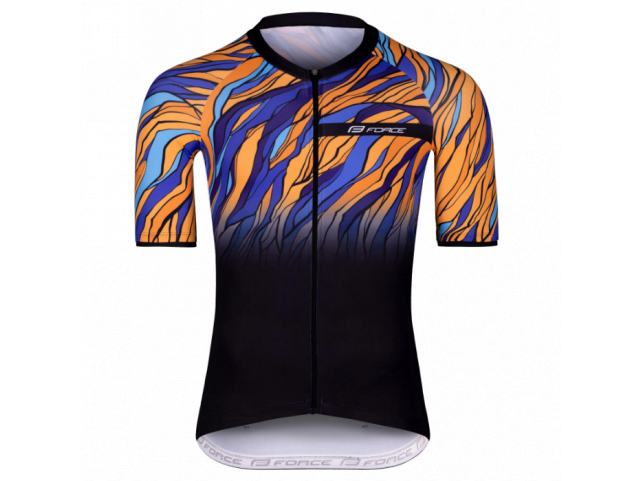 Dres Force LIFE kr. rukáv, černo-modro-oranžový