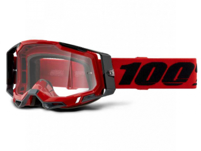 Brýle 100% RACECRAFT 2 GOGGLE RED - CLEAR LENS