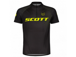 Dětský cyklistický dres SCOTT RC Pro kr. rukáv black/sulphur yellow