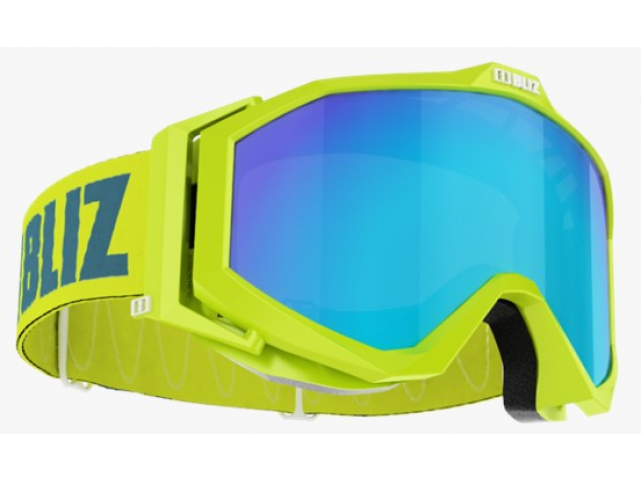Lyžařské brýle Bliz EDGE OTG Limegreen, Brown with Blue Multi