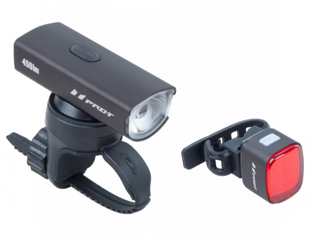 Sada světel PRO-T Plus 450 USB 450 Lumen + CUBE 100 50 Lumen 24 COB chips LED diod nabíjecí